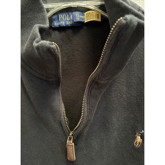 Polo Ralph Lauren Black Quarter Zip Pullover Estate Rib Sweater XXL Designer Y2K - Picture 3 of 7
